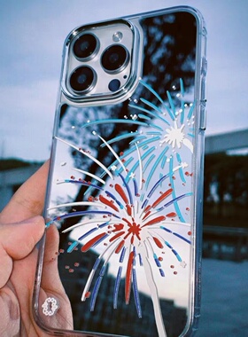 ins风烟花绽放适用华为Mate60Pro新年款手机壳20X镜面mate40e补妆镜p50pro网红同款p30lite软壳p60硬Mate30女