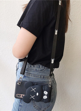 ins华为nova8se手机壳nova6软硅胶nova7pro卡通零钱包nove3e可背带novo3斜挎挂绳note7i全包防摔套nowa女潮5G