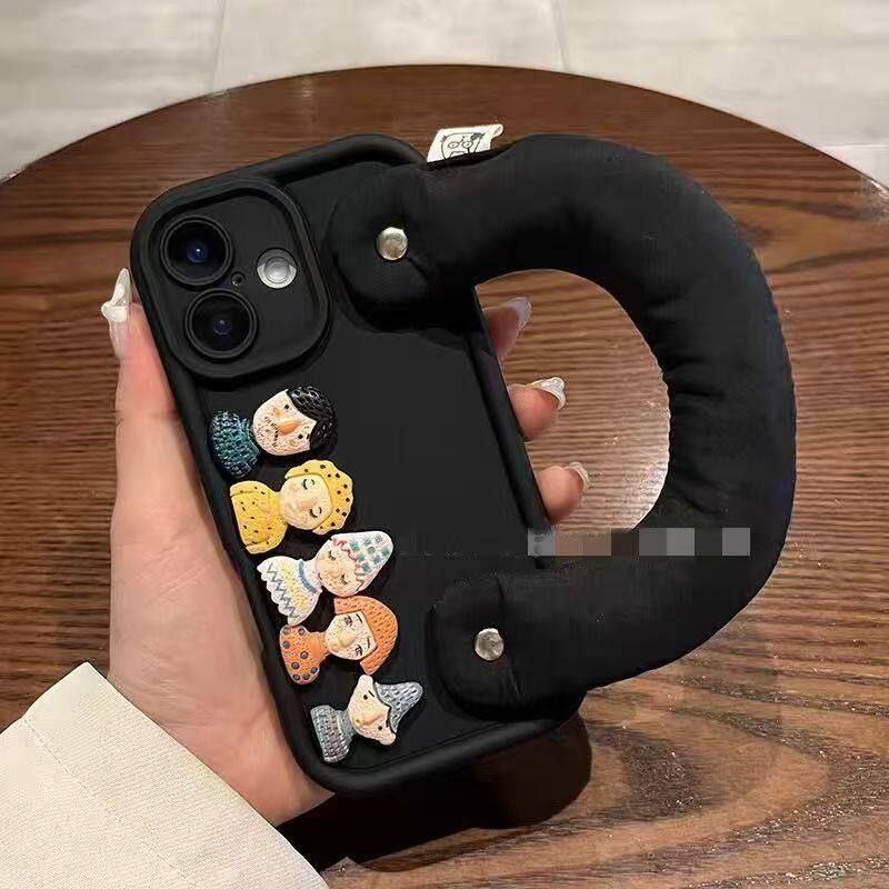 搞怪立体人偶充棉腕带适用苹果17promax手机壳iPhone卡通12mini情侣潮Xs可爱2026新款13pro趣味11创意6s外壳