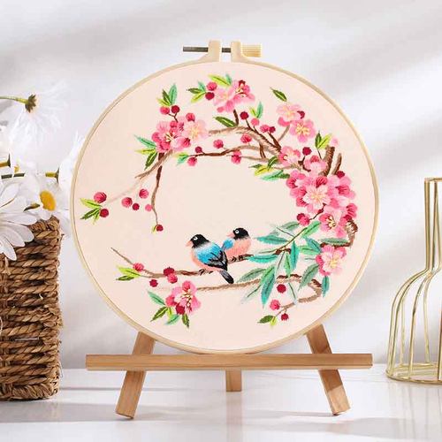 diy材料包丝带绣初学者古风团扇