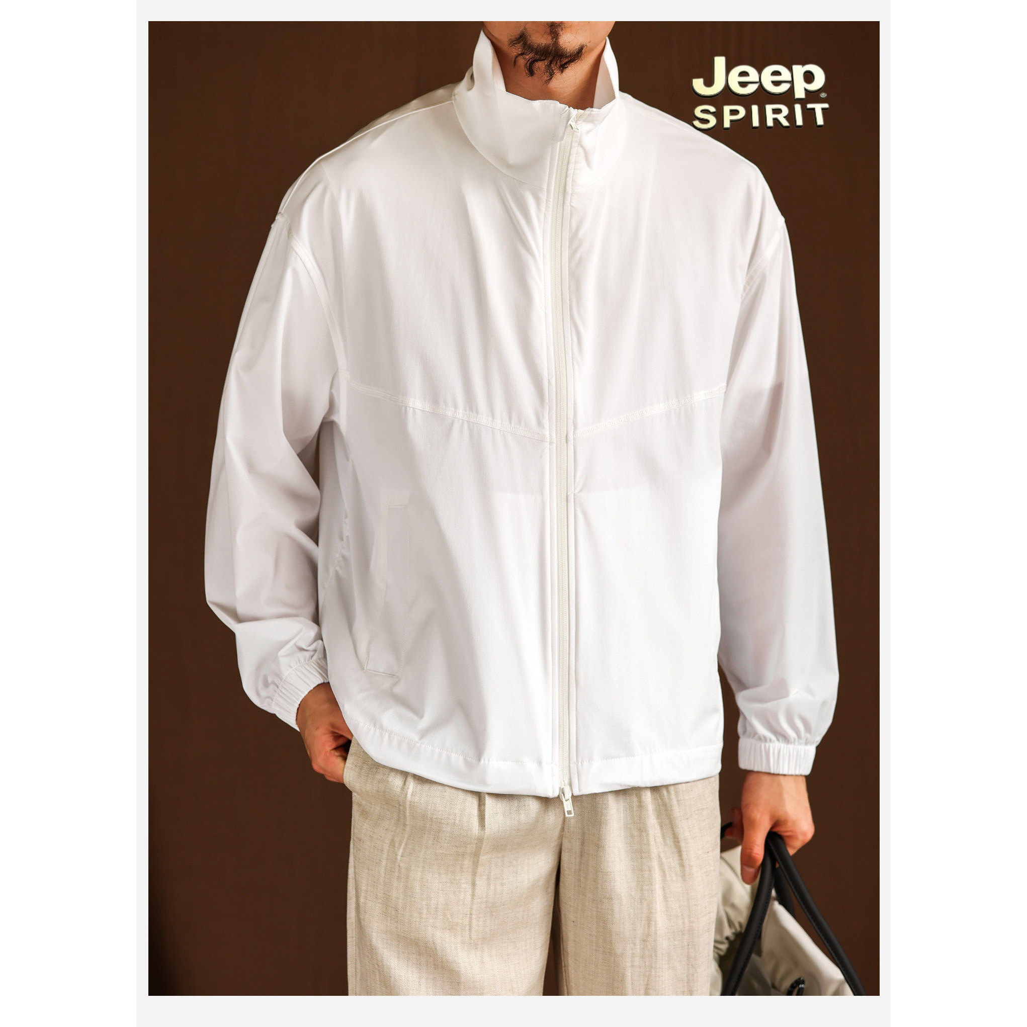 JEEP SPIRIT吉普UPF50+防晒服男户外轻量化运动休闲速干排汗外套