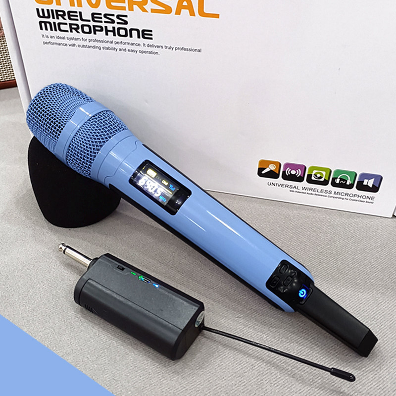 SKM9000紫蓝色万能无线话筒U段带接收器舞台家用ktv直播麦克风