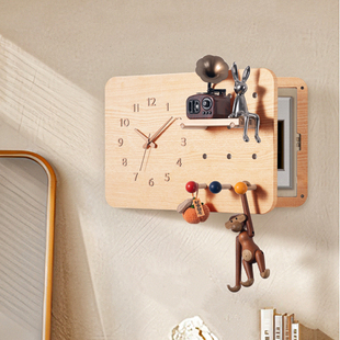 木工小舅 电表箱洞洞板收纳多功能装饰画 强电箱盖板时钟挂衣装饰