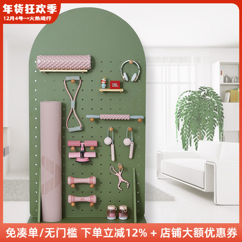 木工小舅 健身房瑜伽器材收纳洞洞板 瑜伽垫哑铃辅具置物架可移动,收纳整理,整理架/置物架/收纳架,淘宝优惠券,粉丝福利购,淘宝优惠卷