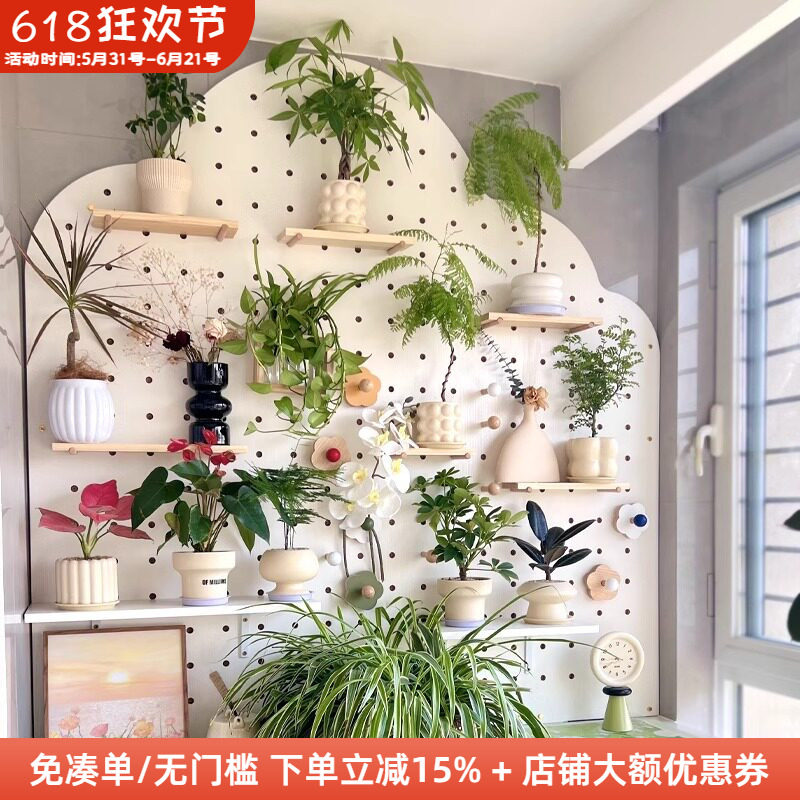 阳台洞洞板绿植墙花架