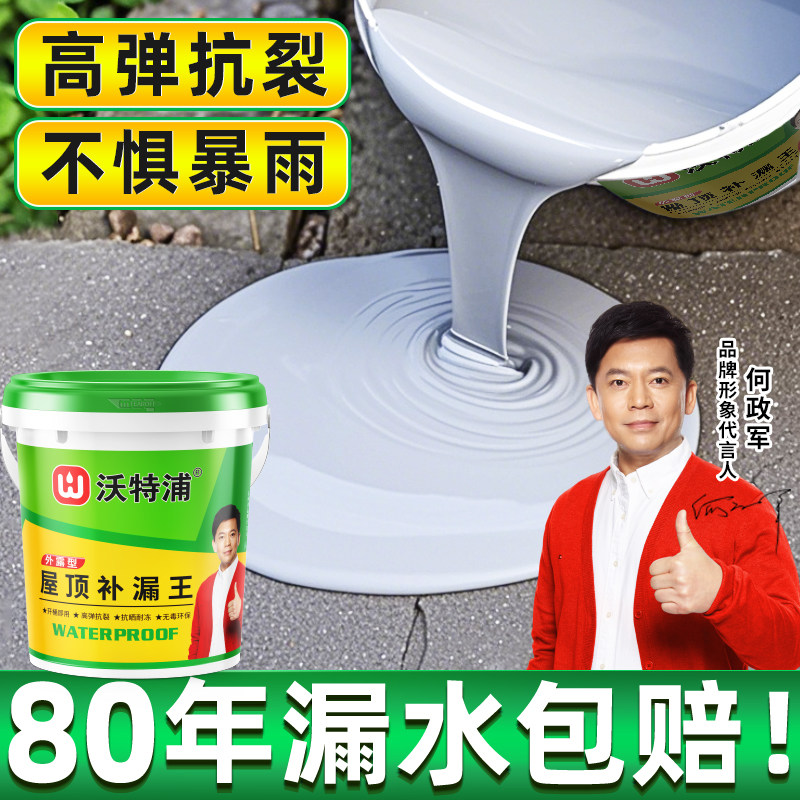 屋顶防水补漏材料房顶裂缝渗水专用涂料楼顶漏水外墙防漏胶堵漏王
