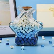 顆放創意吸管罐子盒子手工透明許愿520折紙瓶子裝玻璃夜光星星