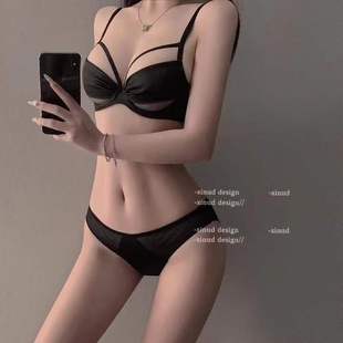 法式 全罩杯绑带性感本命红钢圈结婚薄大胸显小聚拢兔耳朵抹胸文胸