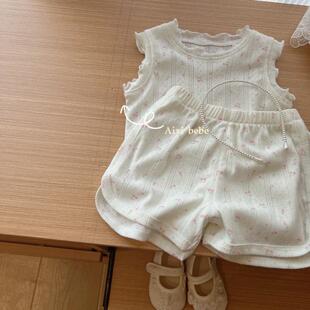 套装 女宝宝休闲碎花无袖 居家套装 无袖 两件套0083 2026夏季 短裤 新款