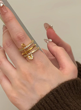 别针戒指女钛钢ins小众设计