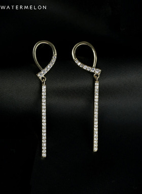 S925银针水滴耳环2019新款潮秋冬耳饰气质长款显脸瘦的耳钉女网红