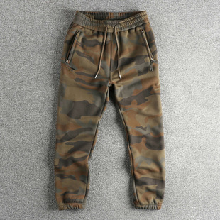纯棉加厚字母刺绣跑步迷彩百搭束脚休闲运动裤 新款 男秋冬装 卫裤