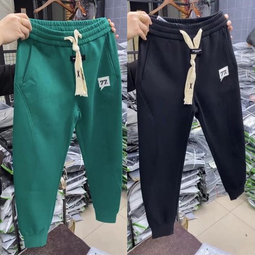 潮牌卫裤宽松休闲刺绣哈伦纯棉