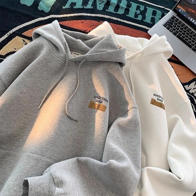 连帽+加绒+潮牌+青少年+保暖卫衣