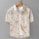 轻奢休闲宽松百搭男士 日系潮流印花短袖 衬衣 2025新款 时尚 衬衫 夏季