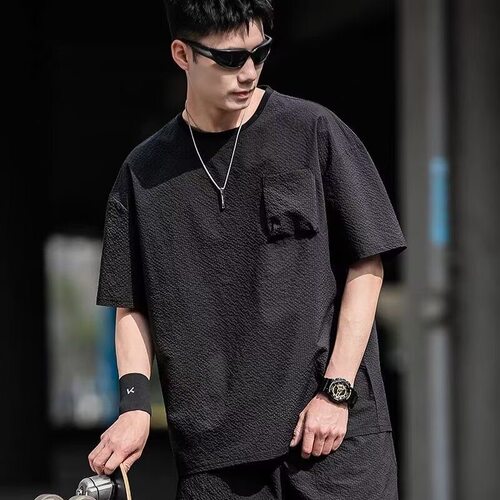 短袖+潮流+圆领+薄款+透气+体恤