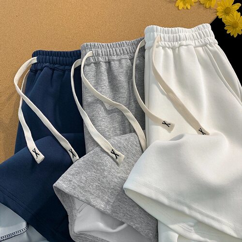 大码纯色纯棉篮球大裤衩宽松中裤