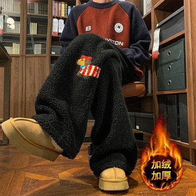 潮牌棉裤加绒加厚刺绣