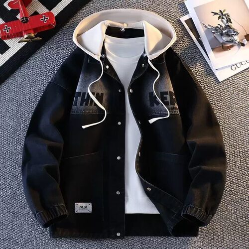 潮牌+印花+连帽+青少年+休闲外套