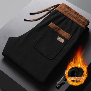 加绒男裤 爸爸装 休闲裤 灯芯绒裤 秋冬款 冬季 轻奢商务直筒长裤 子男士