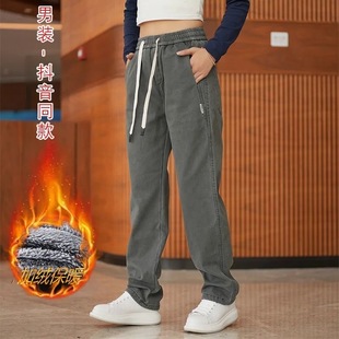防撕裂耐磨耐脏工装裤男士秋冬季加绒加厚干活穿的宽松休闲长裤子