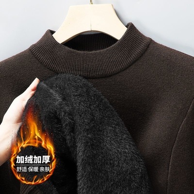半高领+加绒+保暖+简约+修身毛衣