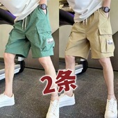 大口袋五分裤 男工装 休闲宽松外穿贴标大裤 衩中裤 夏季 男裤 速干短裤