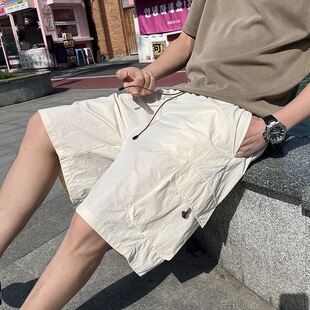 多口袋五分中裤 夏季 休闲宽松多巴胺穿搭工装 男生美式 轻薄速干短裤