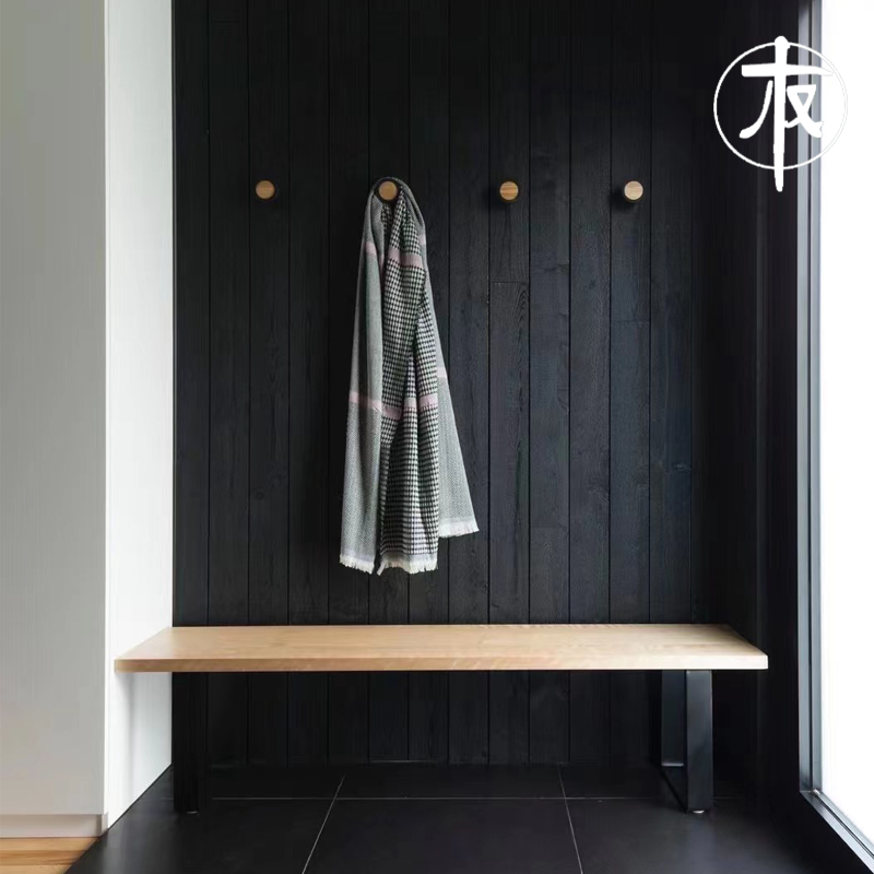 实木高级素黑碳化木板墙面装饰板护墙板建材家装背景墙酒店咖啡厅