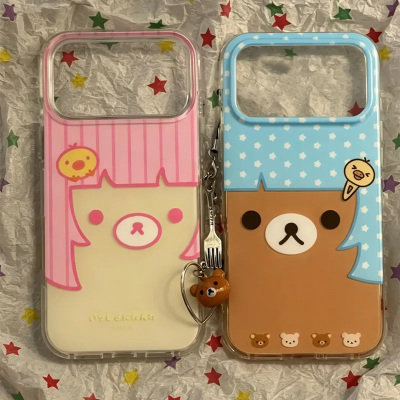 适用苹果17手机壳iPhone16e轻松熊15/14pro白色imd大孔13/12mini软11鼻孔鸡xs/xr古早可爱MAX6/7/8PLUS套se2