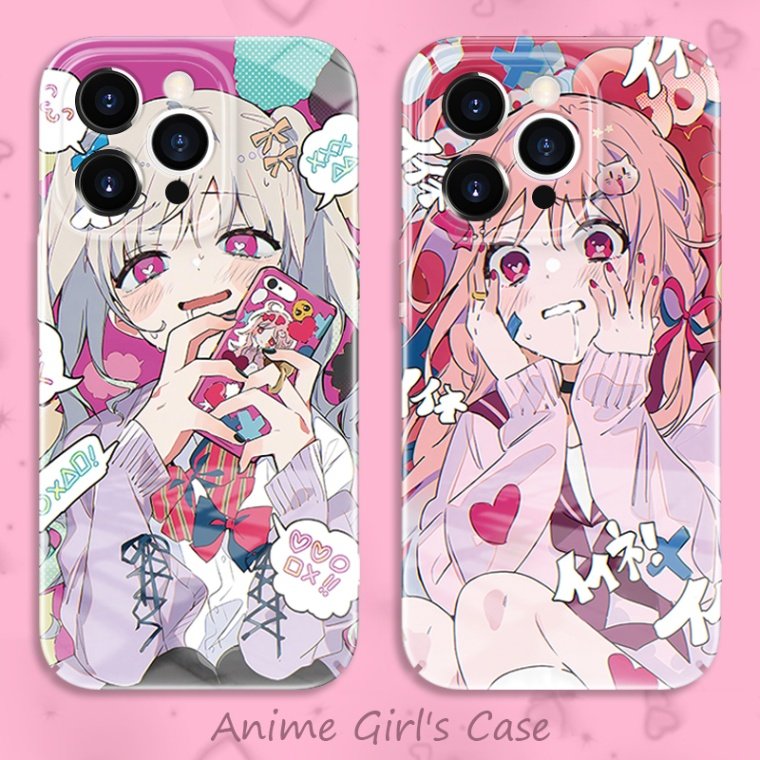 动漫少女适用苹果17手机壳iPhone16e/15 14PRO日系13二次元12甜酷11插漫画XS MAX/XR菲林mini8/7 SE2/3壳PLUS