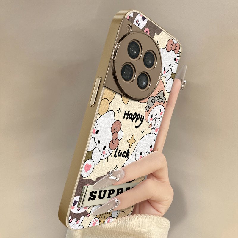 库洛米kt适用于一加15手机壳1加13T新款12卡通11网红ace5pro可爱ace3pro女ace2高级支架全包防摔小羊皮保护套