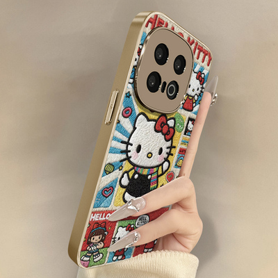 围巾kt猫适用于vivoiqoo15手机壳13新款12卡通neo11网红10可爱女高级8支架7全包防摔z10turbo小羊皮z9x保护套