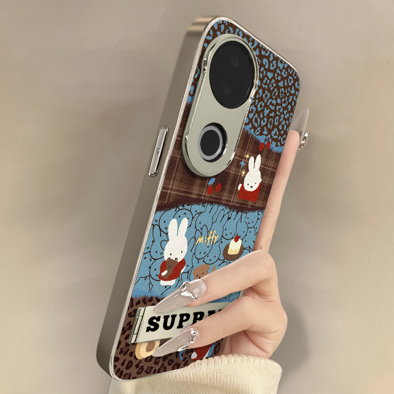 米菲兔子适用于vivos30手机壳s20pro新款s18e卡通s17t网红15可爱s19女s16高级12支架s10全包防摔小羊皮保护套