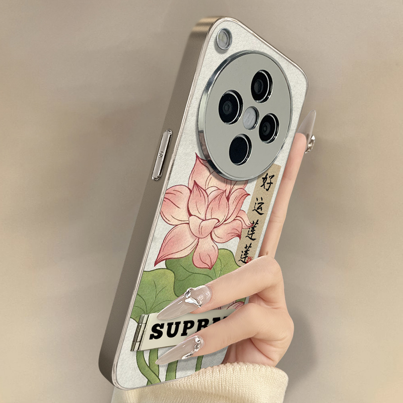 浙皇适用于oppofindx8手机壳x7ultra新款x6pro文字x5国风a97男女高级a93s支架a72全包防摔小羊皮a2好运莲莲