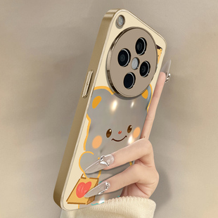 心动小熊适用于oppofindx9手机壳findx9pro新款 x8s卡通x7ultra网红可爱x6女x5高级感a97支架A6电镀镜面保护套