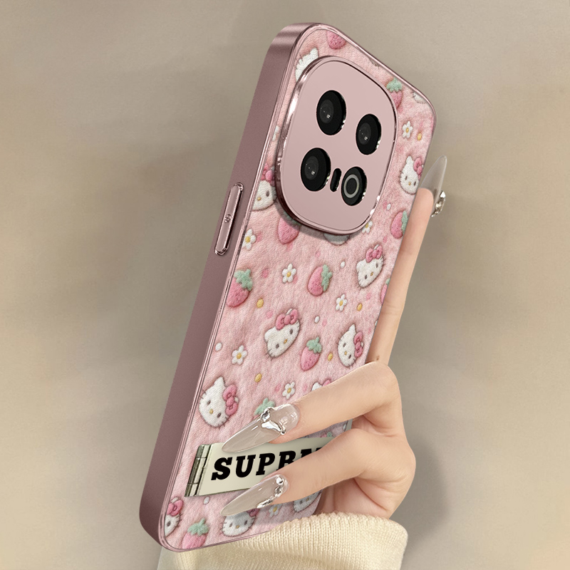 草莓kt猫适用于vivoiqoo13手机壳12新款11卡通neo10网红9可爱女高级8支架7全包6防摔z10turbo小羊皮z9x保护套