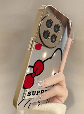 爱心kt猫适用于一加15手机壳一加13t新款13卡通12网红可爱11女Ace6高级感ace5ultra支架3pro电镀镜面2v保护套