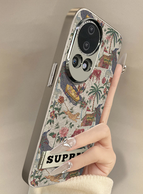 复古椰树小船适用华为nova13手机壳12ultra新款11se创意10pro可爱9情侣8高级男女电镀7防摔6小羊皮支架保护套