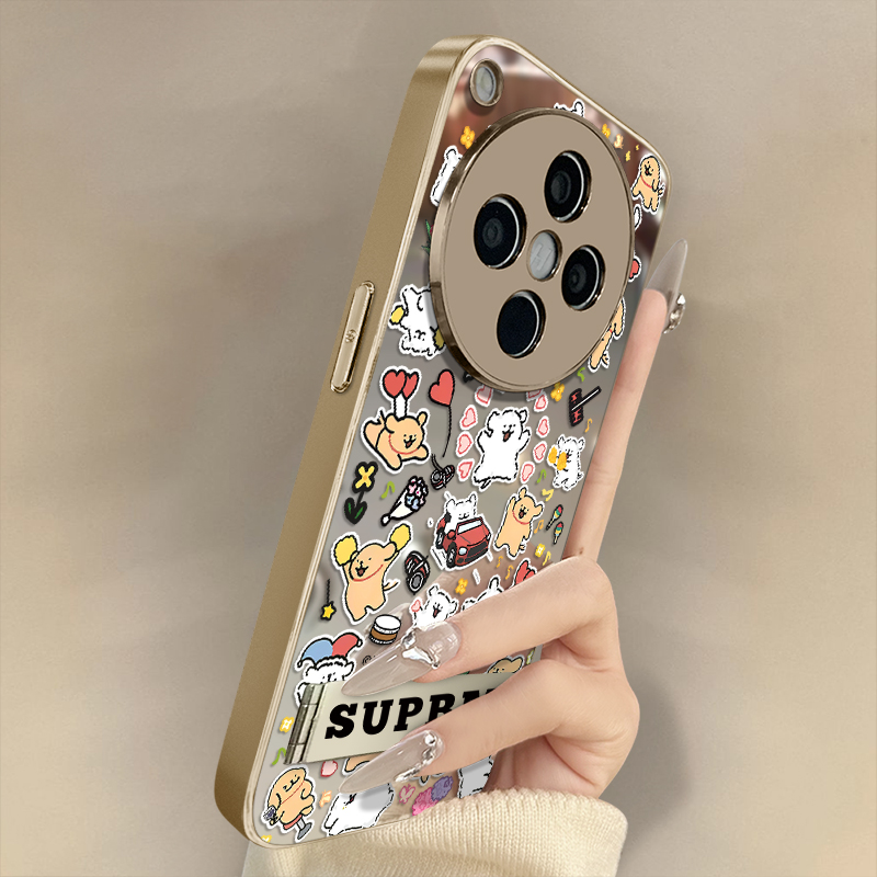 浙皇适用于oppofindx8手机壳x7新款x6pro全包x5防摔a97补妆a93s支架a72保护套a57女a3i镜面a55可爱a2线条小狗