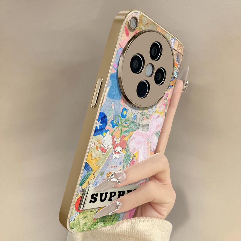 浙皇适用于oppofindx8手机壳x7ultra新款x6pro高级x5全包a97防摔a93s支架a72网红a57卡通羊皮男女a2动物涂鸦