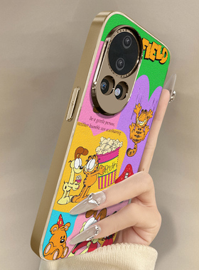 加菲猫欧迪狗适用于华为nova15手机壳nova15pro新款15ultra卡通14可爱小羊皮13网红12se好看11男女10高级支架