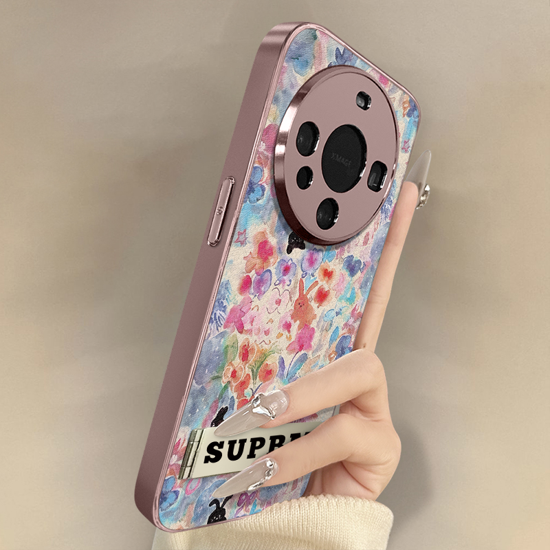 浙皇适用华为mate70手机壳Mate60Pro+高级网红proplus新款50E可爱40Pro女电镀30小羊皮全包防摔支架水彩兔子