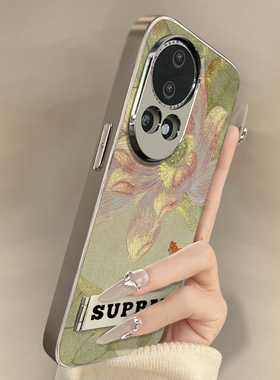 荷花锦鲤适用华为nova13手机壳12ultra高级感11se小众10pro中国风9新款8女支架电镀7小羊皮6全包5防摔保护套