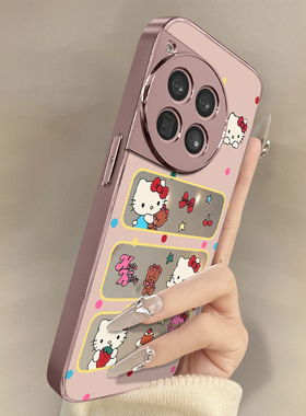 相框kt猫适用于一加15手机壳一加13t新款13卡通12网红可爱11女Ace6高级感ace5ultra支架3pro电镀镜面2v保护套