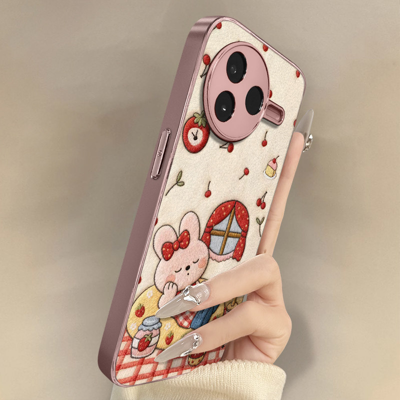 瞌睡兔子适用于红米k90手机壳k90promax新款k80男女k70可爱小羊皮k60网红50好看note15r小众14高级13防摔支架