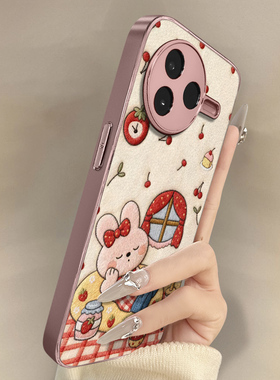 瞌睡兔子适用于红米k90手机壳k90promax新款k80男女k70可爱小羊皮k60网红50好看note15r小众14高级13防摔支架