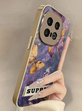 浙皇适用vivoiqoo13手机壳12高级11网红iQOOneo10新款9Spro+可爱8女电镀7小羊皮6全包5防摔Z9x支架紫色蝴蝶