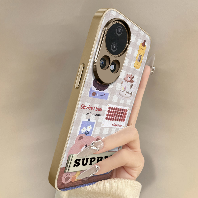 浙皇适用于华为nova14手机壳13新款12ultra高级11se可爱10pro男女9创意8防摔支架7羊皮6卡通网红5格子咖啡熊