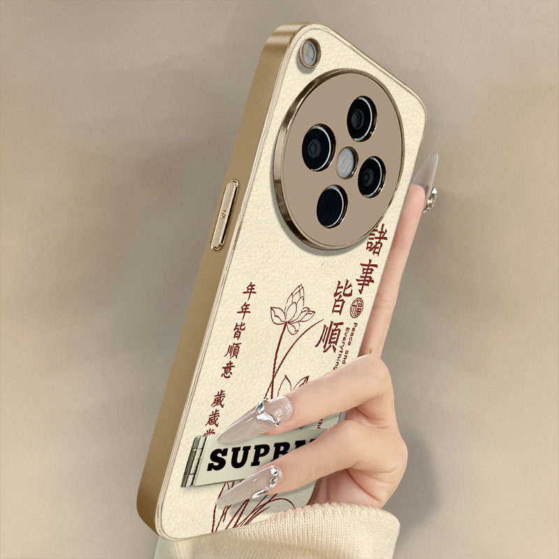 事事皆顺适用于OPPOFindX9手机壳x7ultra新款findx8文字x6网红x5国风女a97高级a93s支架全包防摔小羊皮保护套